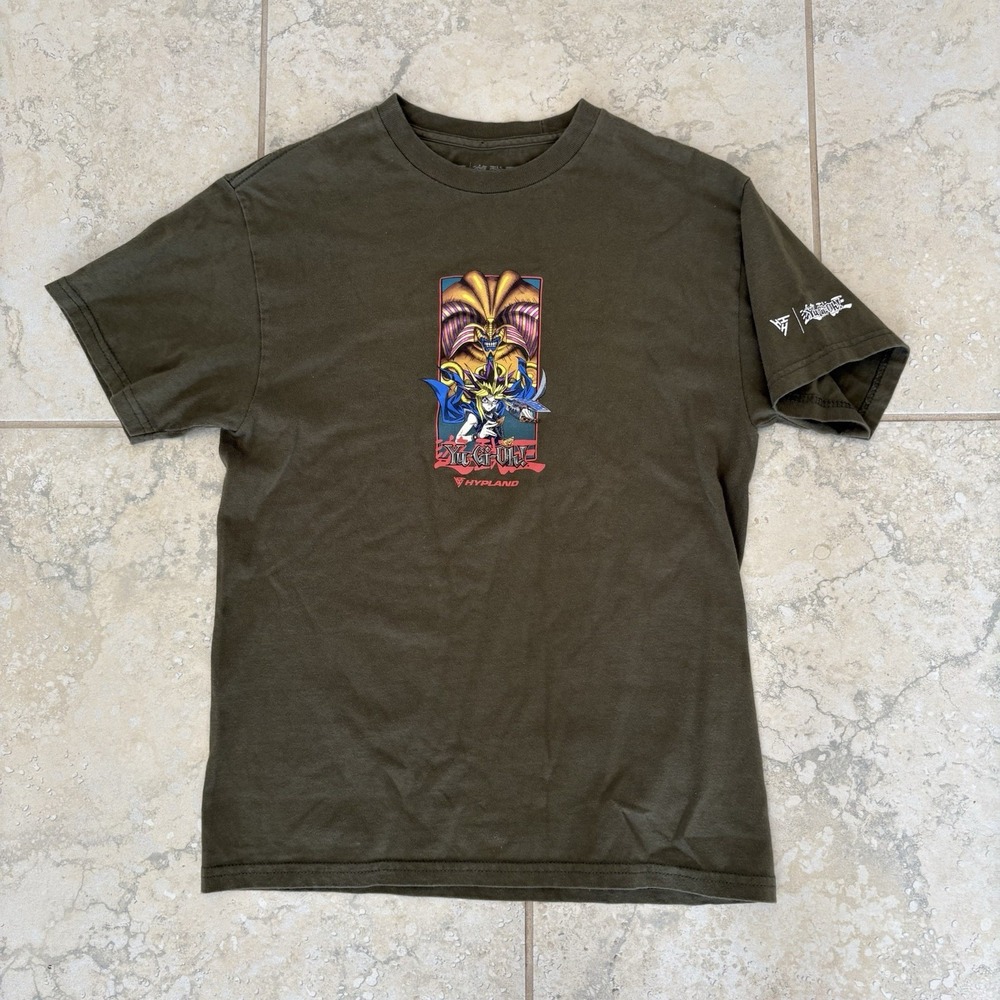 Hypland Men's Yu-Gi-Oh! Yugi Exodia Graphic Cotton Crew Neck T-Shirt Green Small